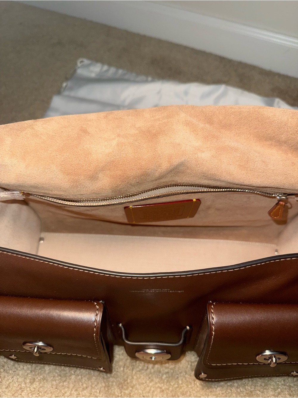 Coach Brown Leather Shoulder Bag with Silver Hardware - Picture 2 of 9